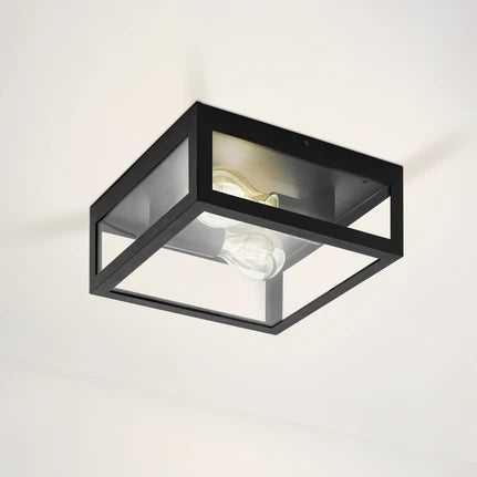 Amezola bathroom ceiling light, 2-bulb, black
