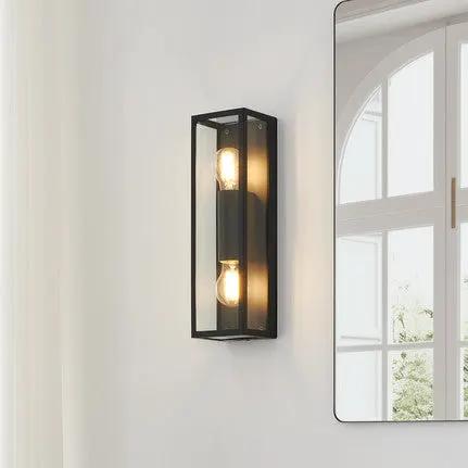 Amezola bathroom wall light, 2-bulb, black