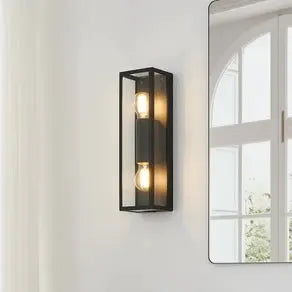 Amezola bathroom wall light, 2-bulb, black