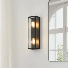 Amezola bathroom wall light, 2-bulb, black
