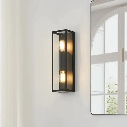 Amezola bathroom wall light, 2-bulb, black