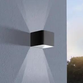 Doninni 1 LED outdoor wall lamp, black, width 13 cm, 2-bulb.