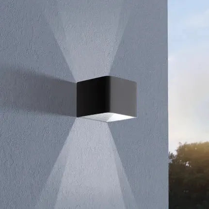 Doninni 1 LED outdoor wall lamp, black, width 13 cm, 2-bulb.
