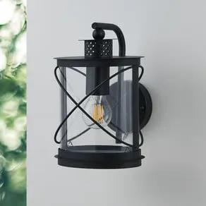 Hilburn outdoor wall light, black, down