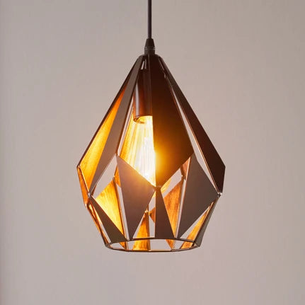 Carlton pendant light, black/copper, Ø 20.5 cm