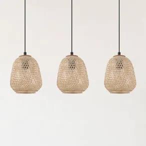 Dembleby hanging light, 3-bulb, natural