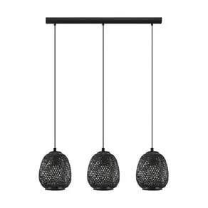 Dembleby hanging light, 3-bulb, black