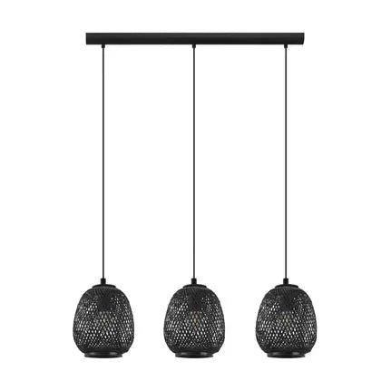 Dembleby hanging light, 3-bulb, black