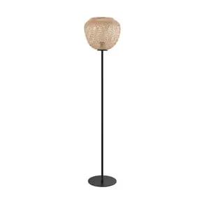 Dembleby floor lamp in natural wood