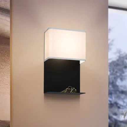 Galdakao LED wall light with textile, black/white