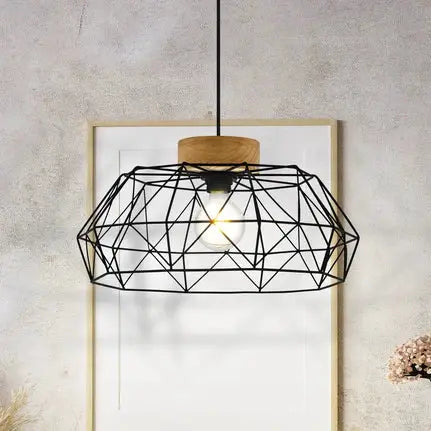 Padstowith hanging light, cage, wooden detail