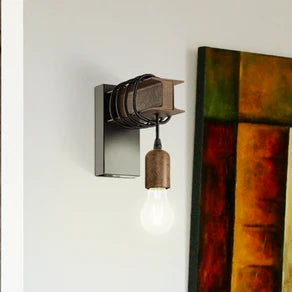 Townshend wall light in steel, brown
