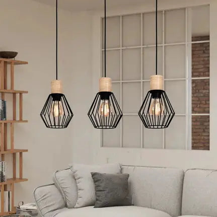 Palmorla hanging light, oblong 3-bulb