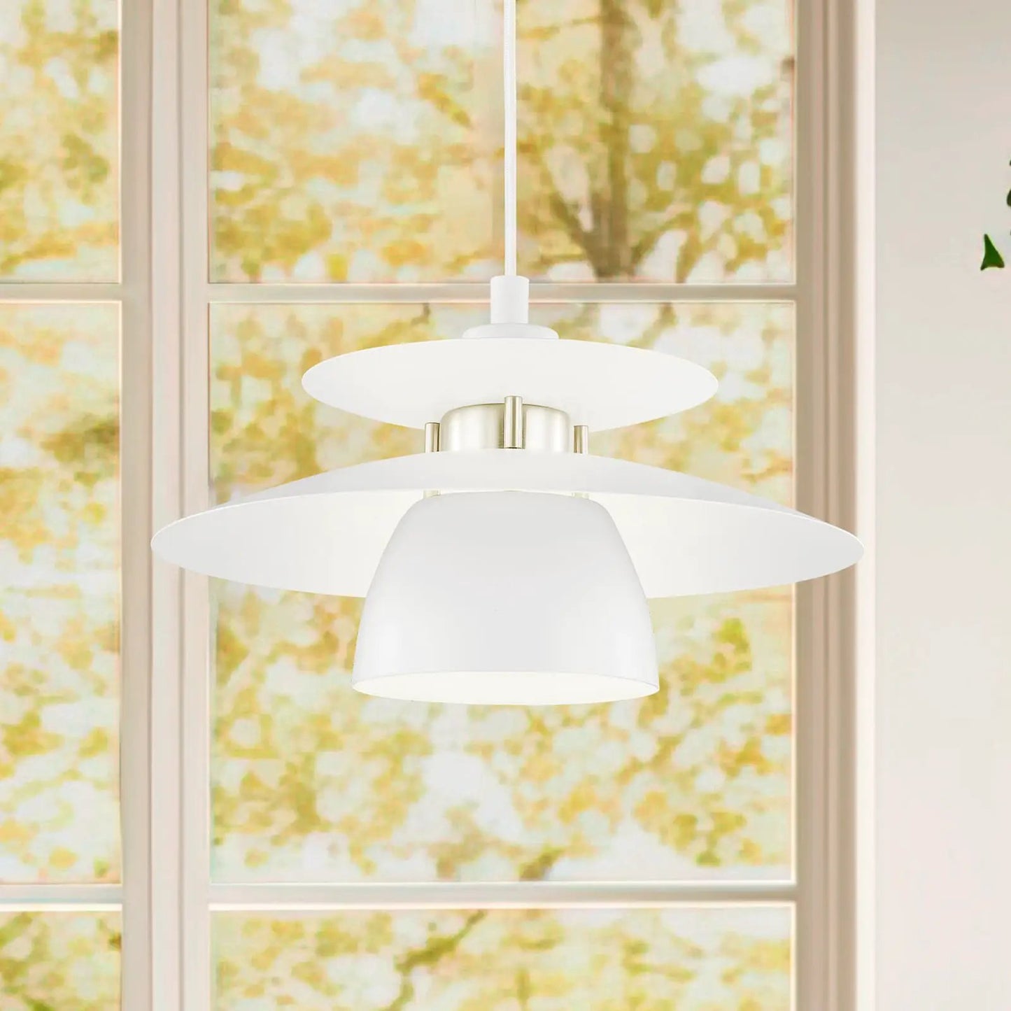 Brenda hanging light, white/nickel matt