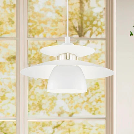 Brenda hanging light, white/nickel matt
