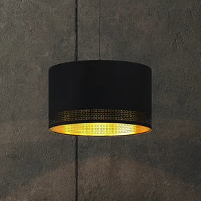 Esteperra pendant light, black/gold, Ø 38 cm