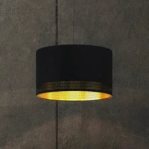 Esteperra pendant light, black/gold, Ø 38 cm