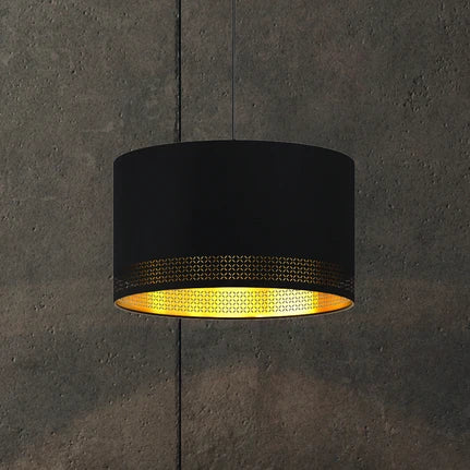 Esteperra pendant light, black/gold, Ø 38 cm