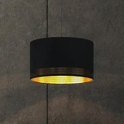 Esteperra pendant light, black/gold, Ø 38 cm