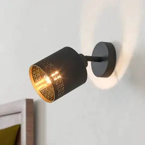 Esteperra wall spotlight, black/gold, 1-bulb