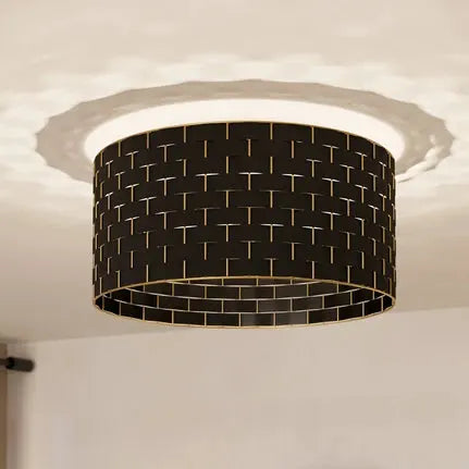 Marasales ceiling light, textile black/brass