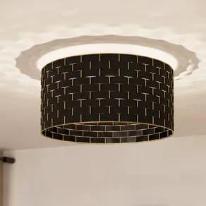 Marasales ceiling light, textile black/brass