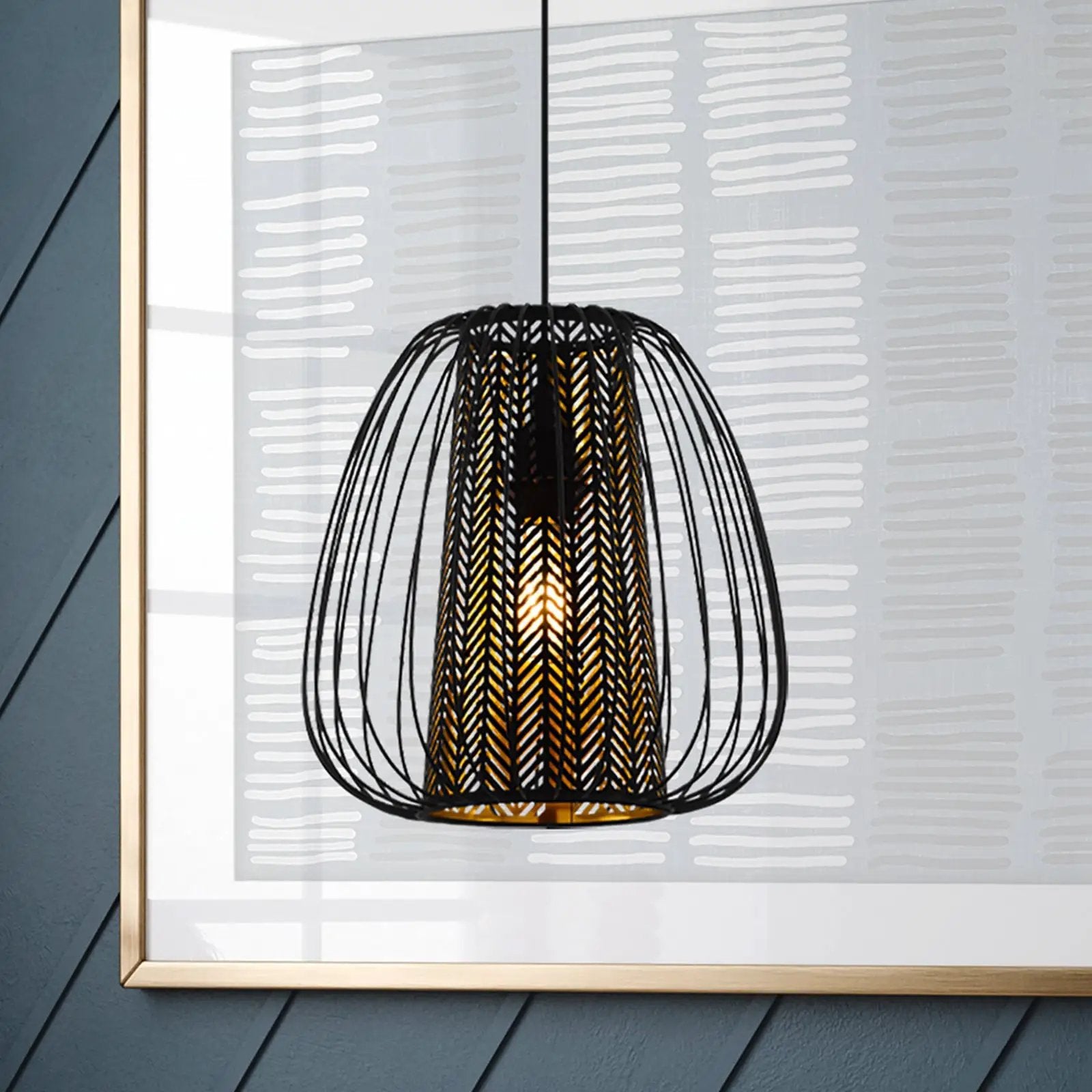 Curasao hanging light with double shade, 1-bulb