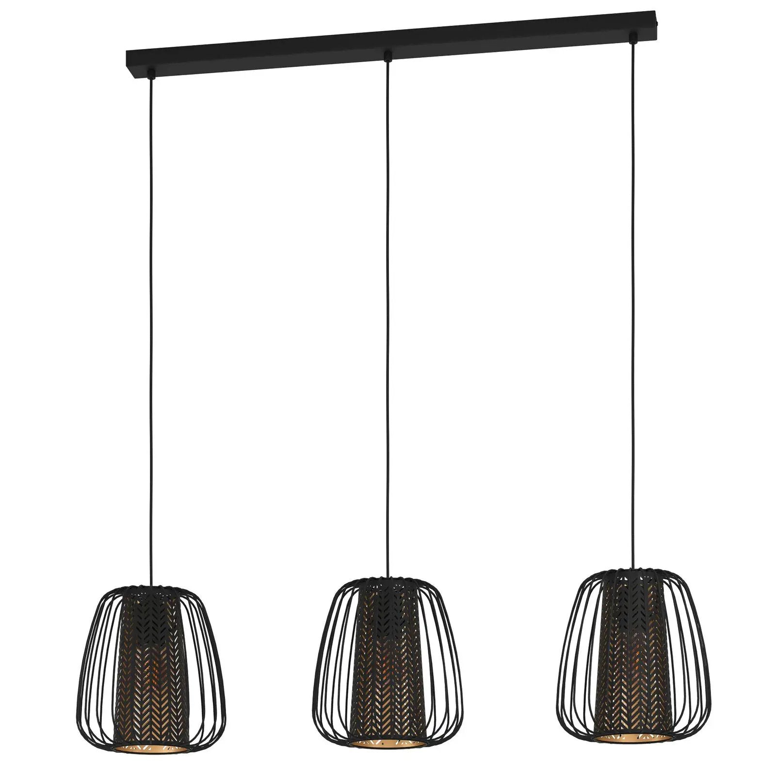 Curasao hanging light, linear 3-bulb