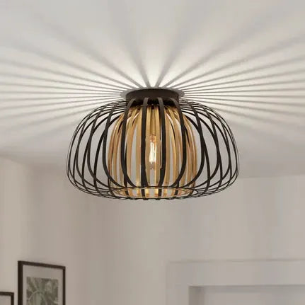 Encinitos ceiling light, black/brass