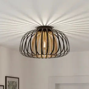 Encinitos ceiling light, black/brass