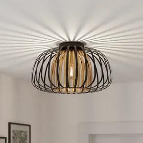 Encinitos ceiling light, black/brass