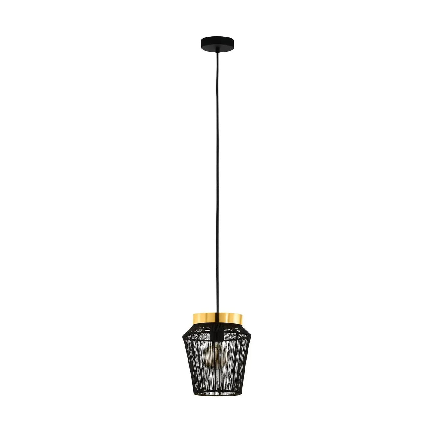 Escandidos hanging light, black/gold, 1-bulb