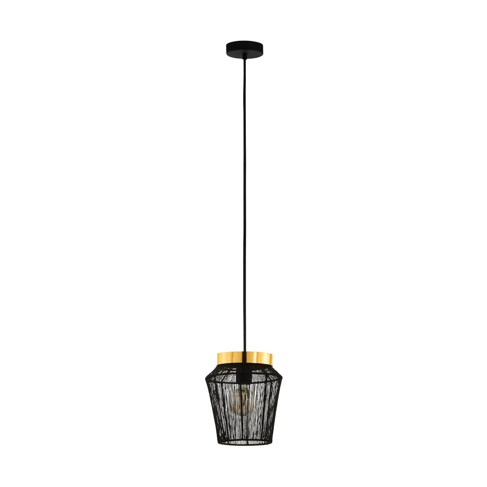 Escandidos hanging light, black/gold, 1-bulb