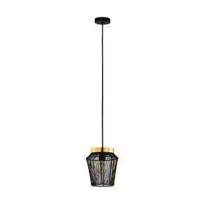 Escandidos hanging light, black/gold, 1-bulb