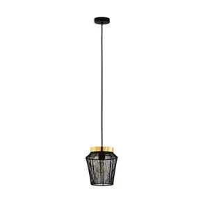 Escandidos hanging light, black/gold, 1-bulb