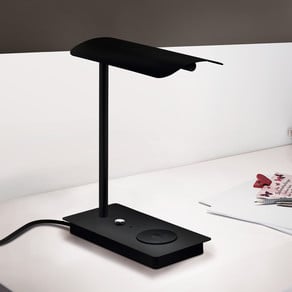 Arenaza LED table lamp, dimmer, QI, black