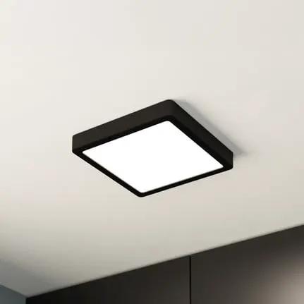 LED ceiling lamp Fueva 5, IP20 black 21x21cm