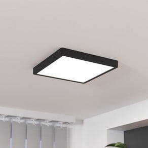 Fueva 5 LED ceiling lamp, IP20, black, 28.5 x 28.5 cm