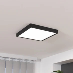 Fueva 5 LED ceiling lamp, IP20, black, 28.5 x 28.5 cm