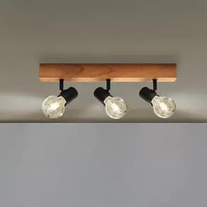 Townshend ceiling lamp 3 made of wood 3-bulb black