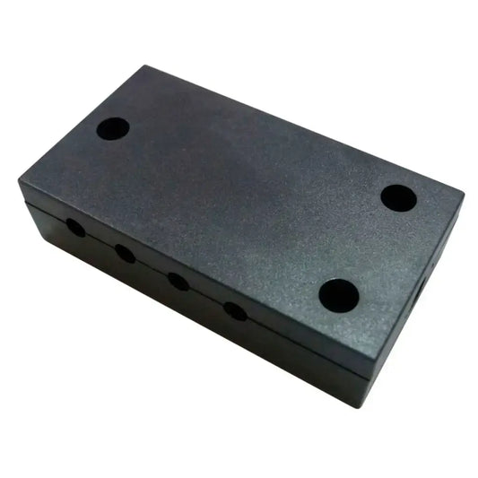 Black electrical junction box with multiple wiring access holes for LED lighting installations