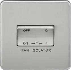 Brushed Chrome ML 10A Fan Isolator Switch - Brushed Chrome - Electrical Brushed Chrome ML 10A Fan Isolator Switch - Brushed Chrome Electrical
