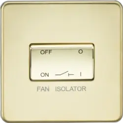 ML Polished Brass 10A Fan Isolator Switch - Polished Brass - ML Polished Brass 10A Fan Isolator Switch - Polished Brass