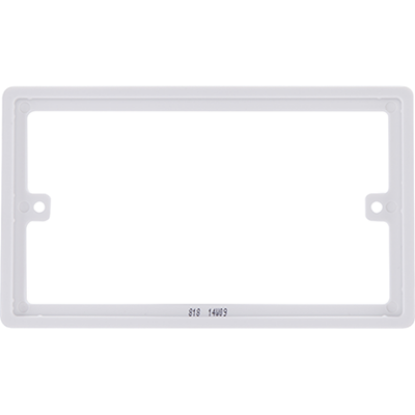 2-gang 10mm white rectangular electrical spacer for switches and sockets, wall-mounted