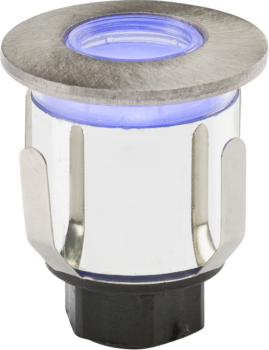 Stainless steel LED ground light with blue glow for outdoor electrical lighting