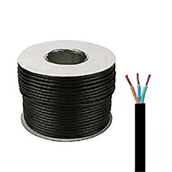 25mm black three core TRS rubber cable roll for electrical wiring