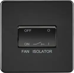 ml matt black 10A Fan Isolator Switch - Matt Black - ml matt black 10A Fan Isolator Switch - Matt Black