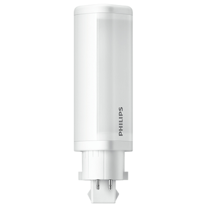 4-pin LED PLC light bulb with white casing and G24q base for energy-efficient lighting