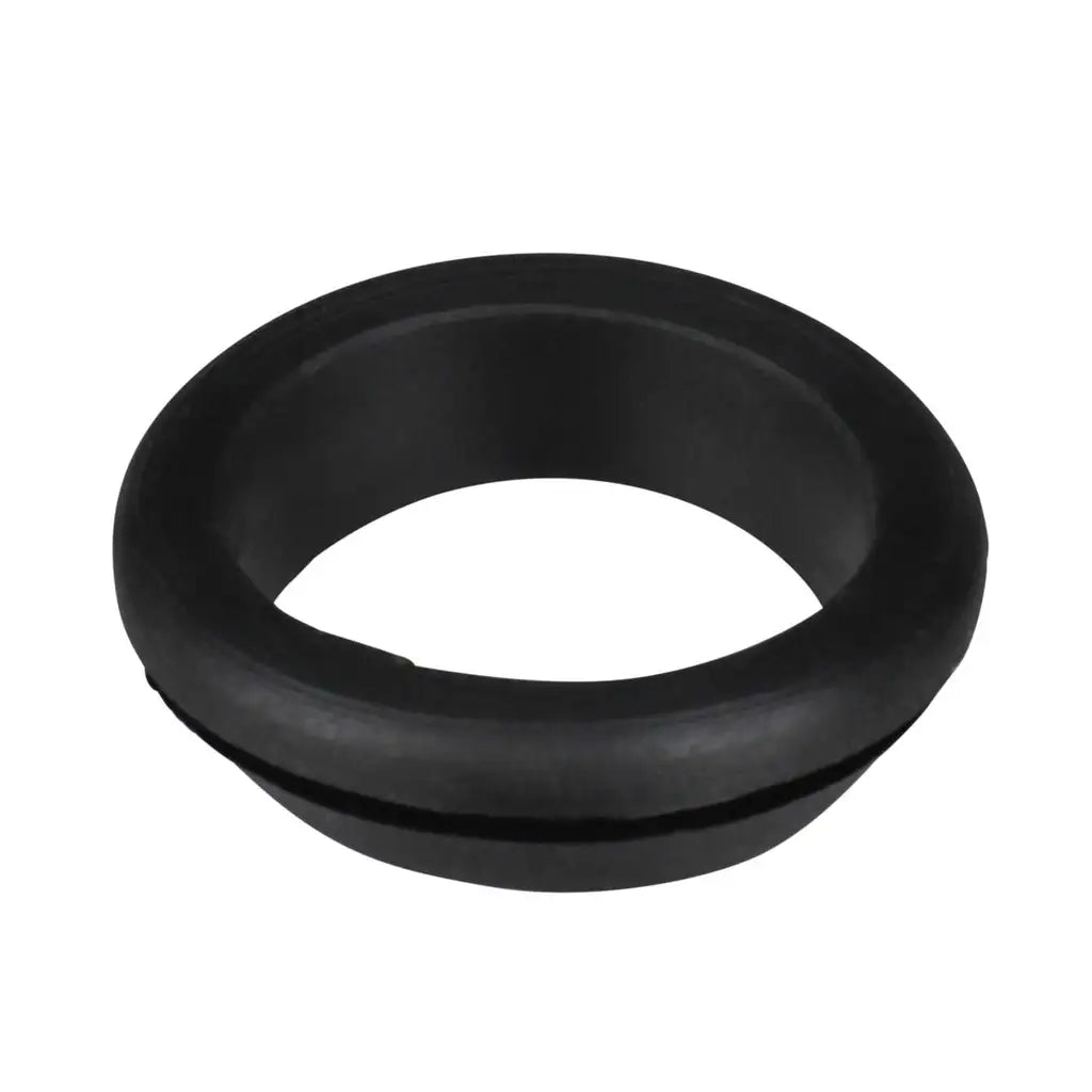 Black rubber cable grommet for electrical wiring installations