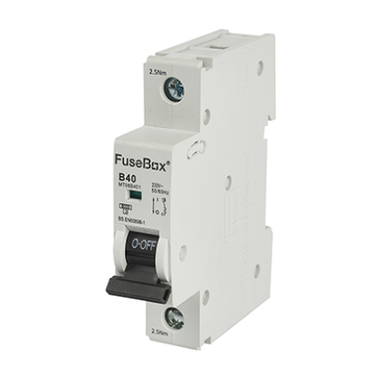 Single pole B curve MCB circuit breaker with on-off switch, electrical accessory for UK wiring